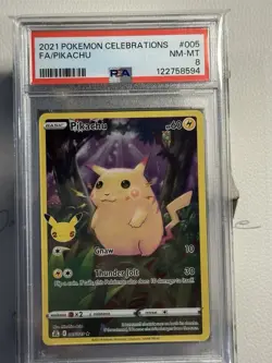 PSA 8 Pikachu Celebrations 005/025 Full Art Holo Rare 2021 English Pokemon - Image 1