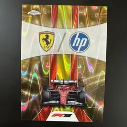 2025 Topps Chrome F1 Scuderia Ferrari HP Team Logo Gold Raywave Refractor 13/50 - Image 1