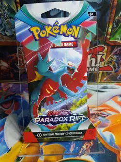 Paradox Rift Blister Pack Sealed Pokemon Roaring Moon Art - Image 1