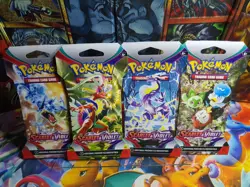 Pokemon Scarlet & Violet Blister Pack All 4 Art Sealed (4 Booster Packs) - Image 1