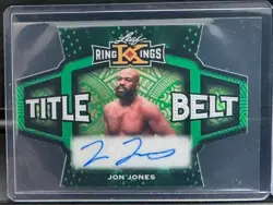 2026 Leaf Ring Kings Jon Jones Auto Autograph Title Belt Prismatic Green #d 3/3 - Image 1