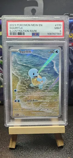 Squirtle 170/165 Full Art PSA 9 English SV 151 Pokemon TCG Card - Image 1