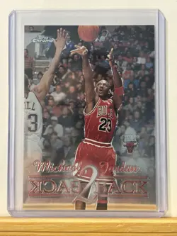 Topps 1998-99 Topps Chrome Michael Jordan Bulls Back 2 Back Insert Card #B1 - Image 3