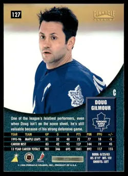 1996-97 Pinnacle Artist's Proofs Doug Gilmour Toronto Maple Leafs #127 - Image 2