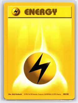 1999 Pokemon TCG - Base Set Unlimited Lightning Energy 100/102 - Image 1