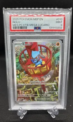 Riolu - 010 (Pokemon Center Exclusive) 010 Me: Mega Evolution Promo Holo PSA 9 - Image 1