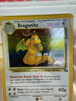 PSA 6 1999 Pokemon TCG Fossil Dragonite Holo Rare 4/62 English - Image 2