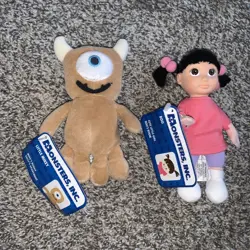 DISNEY STORE Pixar Monsters Inc Boo & Little Mikey Plush 6" Doll NEW - Image 1