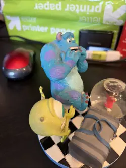 Disney Pixar Monsters Inc Figurine Waterglobe Featuring Sully, Boo & Mike Rare - Image 4