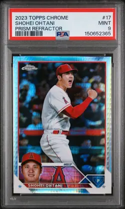 2023 Topps Chrome - Shohei Ohtani #17 Prism Refractor PSA 9 MINT - Image 1