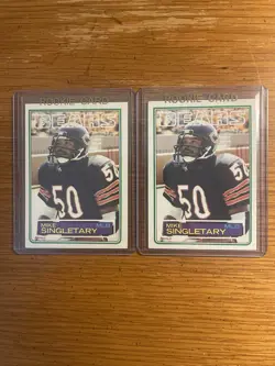 Mike Singletary Bears Lot of (2) 1983 Topps Rookies #38 HOF EX NMINT BV$40.00 - Image 1