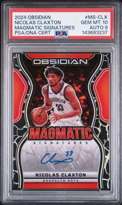 2024 PANINI OBSIDIAN MAGMATIC SIGNATURES NICOLAS CLAXTON 108/149 PSA 10 AUTO 9 - Image 1