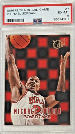 1996 Fleer Ultra Board Game #7 Michael Jordan PSA 6 EX-MT Chicago Bulls HOF GOAT - Image 1