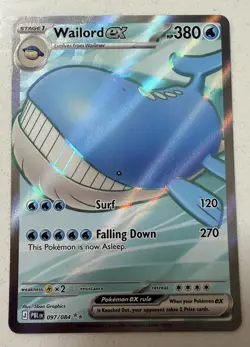 Wailord Ex 097/084 ⭐ ⭐ Ultra Rare Full Art Pitch Black Pokemon NM - Image 1
