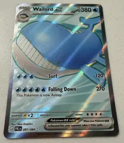 Wailord Ex 097/084 ⭐ ⭐ Ultra Rare Full Art Pitch Black Pokemon NM - Image 3