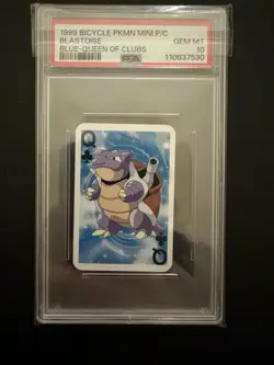 Bicycle Mini Pokemon Blastoise Playing Card 1999 Rare, PSA 10 - Image 1