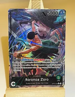 Bandai One Piece Card Game Roronoa Zoro Leader OP-12 OP12-020 Alt Art Foil 5000 - Image 1