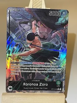 Bandai One Piece Card Game Roronoa Zoro Leader OP-12 OP12-020 Alt Art Foil 5000 - Image 2