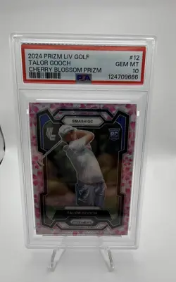 2024 Panini Prizm Liv Golf - Talor Gooch #12 Cherry Blossom /27 (RC) PSA 10 POP1 - Image 1
