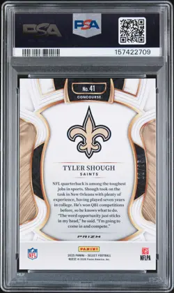 2025 PANINI SELECT TIE-DYE PRIZM #41 TYLER SHOUGH 12/25 PSA 10 - Image 2