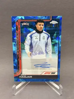 Isack Hadjar RC Auto #/159 2025 Formula 1 Topps Chrome Sapphire F1 Rookie - Image 1