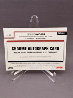 Isack Hadjar RC Auto #/159 2025 Formula 1 Topps Chrome Sapphire F1 Rookie - Image 2