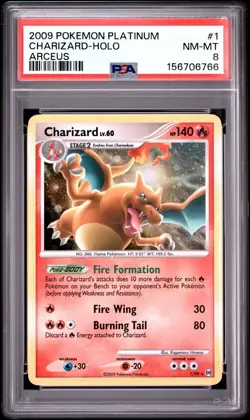 2009 POKEMON PLATINUM ARCEUS #1 CHARIZARD-HOLO PSA 8 - Image 1
