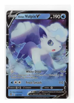 Alolan Vulpix V Holo Ultra Rare SWSH12: Silver Tempest 033/195 NM - Image 1