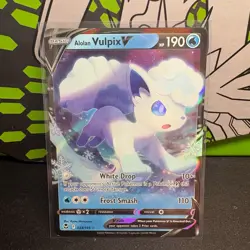 Alolan Vulpix V Holo Ultra Rare SWSH12: Silver Tempest 033/195 NM - Image 1