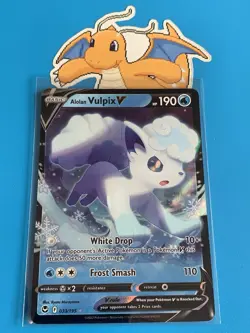 Alolan Vulpix V 033/195 Swsh12: Sword & Shield-Silver Tempest Holo - Image 1