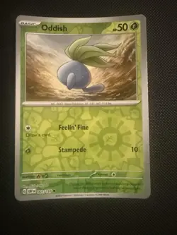 POKEMON TCG: ODDISH 001/197 OBSIDIAN FLAMES REVERSE HOLO CARD LP - Image 1