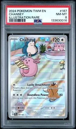 Chansey 187/167 Sv06: Twilight Masquerade Holo PSA 8 - Image 1