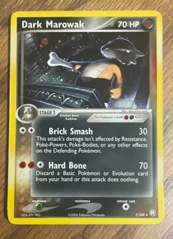 Dark Marowak 7/109 - Team Rocket Returns Holo Rare Pokemon TCG 2004 - LP - Image 1