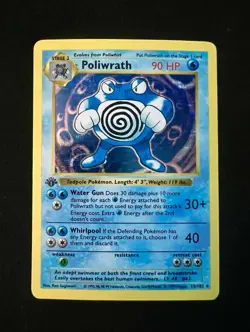 Pokemon Poliwrath 13/102 Base Set Shadowless 1st Ed Holo Rare English 1999 - Image 1