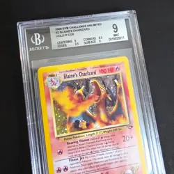2000 Blaine's Charizard 02/132 Gym Challenge CORRECTED SYMBOL Pokemon ENG BGS 9 - Image 2