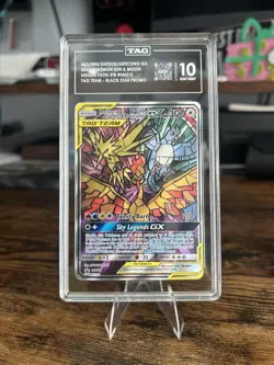 Pokemon - Moltres Zapdos Articuno GX SM210 Stained Glass Birds Gem Mint 10 Tag - Image 3