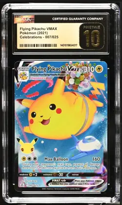 CGC 10 Pristine FLYING PIKACHU VMAX 007/025 Pokemon Celebrations 2021 Eq. PSA 10 - Image 1