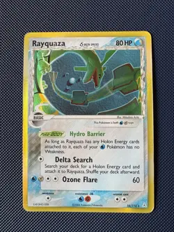 Pokemon TCG Rayquaza Delta Species Holo 16/110 Water Type HEAVY PLAY - Image 1
