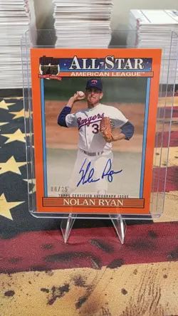 2026 Topps Series 2 Nolan Ryan #91A-NR 1991 Autos Orange 8/25 On Card Auto - Image 1
