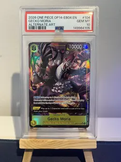 One Piece Gecko Moria OP14-104 SR Alt Art PSA 10 - Image 1