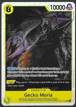 Gecko Moria OP14-104 Super Rare The Azure Sea's Seven One Piece Foil Near Mint - Image 1