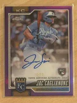⚾ 2026 Topps Chrome Jac Caglianone Purple Rookie On Card Auto /75 RA-JC Royals - Image 1