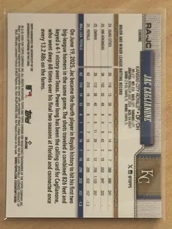 ⚾ 2026 Topps Chrome Jac Caglianone Purple Rookie On Card Auto /75 RA-JC Royals - Image 2