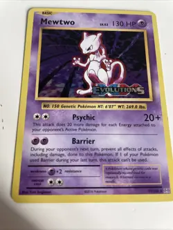 STAMPED Mewtwo 51/108 XY Evolutions Pre-Release Promo Pokemon TCG Card LP+ - Image 1