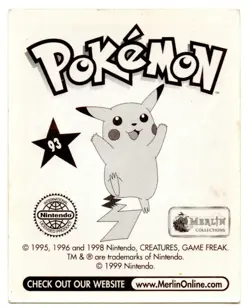 HAUNTER #093 CROMO / STICKER POKEMON SERIE 1 MERLIN 1999 DEL ALBUM ROJO - Image 2