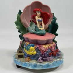 Vintage 1988 Walt Disney Little Mermaid “Under The Sea” Ariel Wind Up Music Box - Image 1