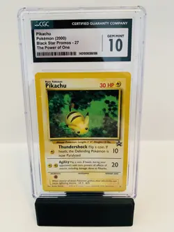 CGC 10 Gem Mint Pikachu Pokemon (2000) The Power Of One Black Star Promos- 27 - Image 1