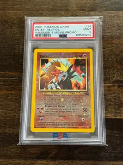 Entei Movie 1999 Holo Black Star Promo Pokemon TCG 34 PSA 9! - Image 1