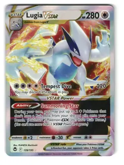Lugia VSTAR 139/195 Holo VSTAR Rare Silver Tempest Pokemon NM - Image 1