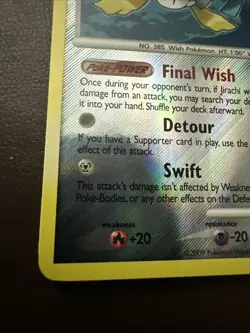 Pokemon Rising Rivals Jirachi 7/111 Reverse Holo LP Rare Card Vintage - Image 3